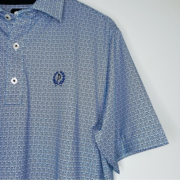 FootJoy Blue “Dunedin” Wave Overall Print Performance Polo S - Picture 4 of 7